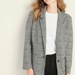 Old Navy Classic Ponte Knit Plaid Blazer Large